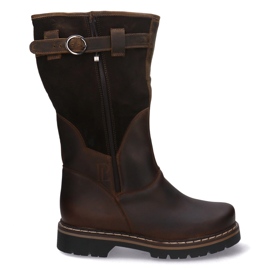 Pollonus Botas tácticas duraderas-myśliwskie cuero baribal pollono marrón 6-0104-003 loco