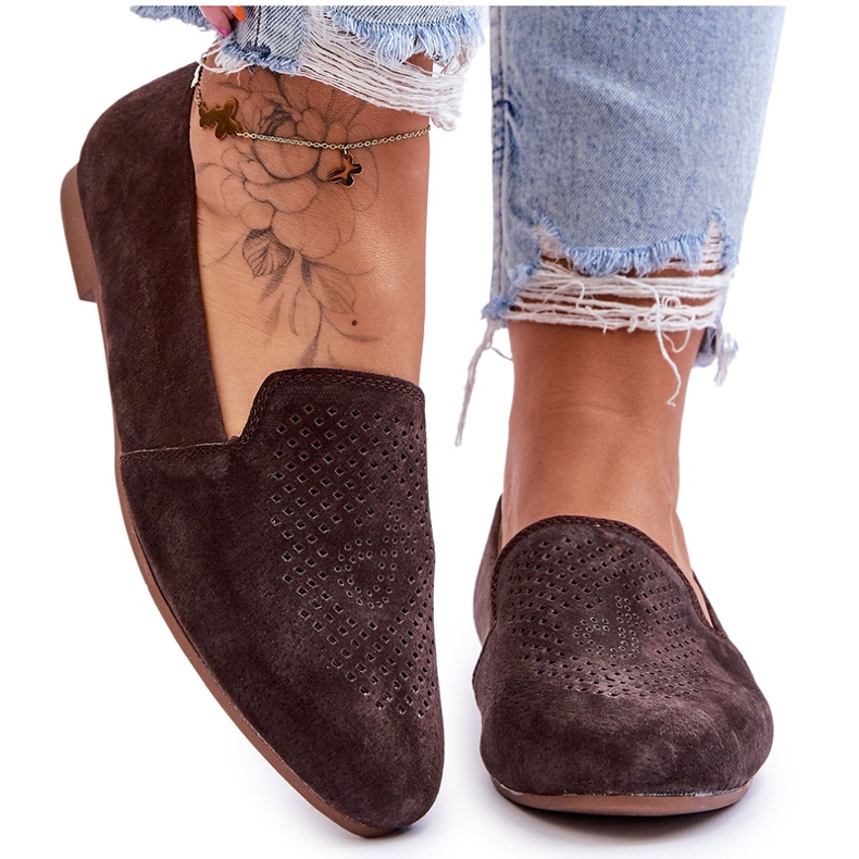 S.Barski Mocasines Cómodos Ante Marrón Giovana