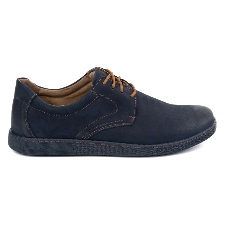 KOMODO Zapatos de cuero para hombres casuales 933/2 azul marino