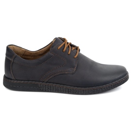 KOMODO Zapatos de cuero para hombres casuales 933/2 negro