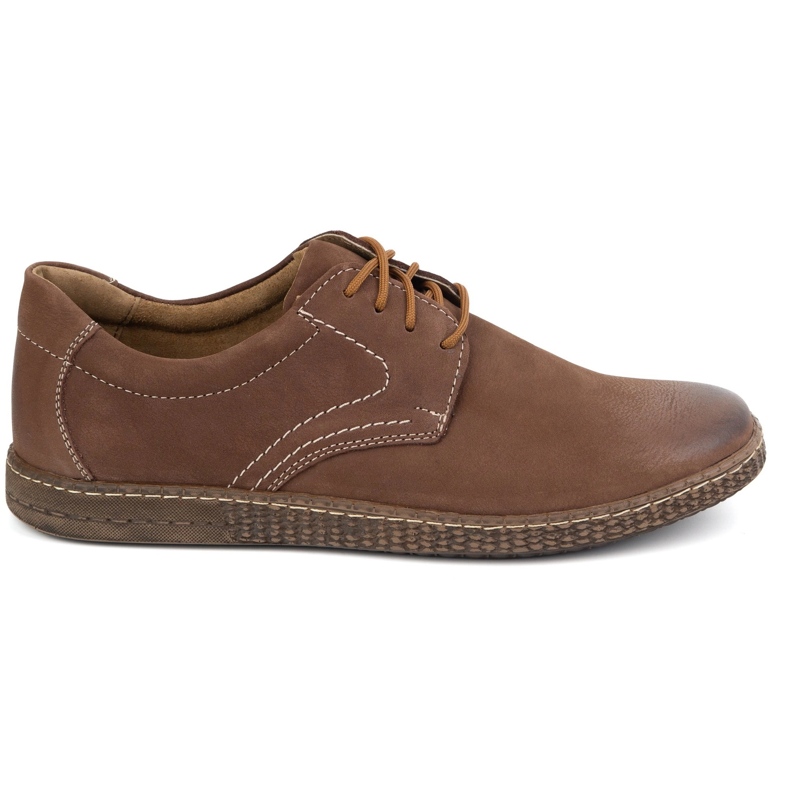 KOMODO Zapatos de cuero para hombres casuales 933/2 marrón