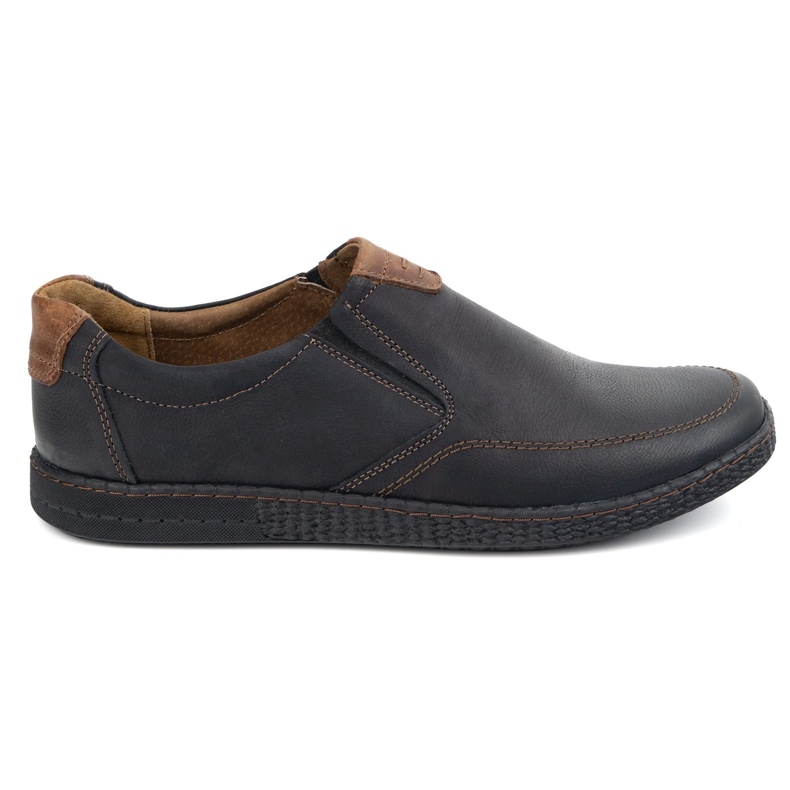 KOMODO Zapatos de cuero para hombres informales 854/2 negro