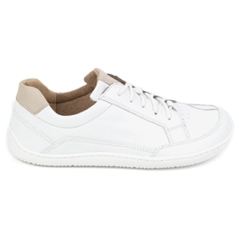 Zapatillas de cuero minimalista de mujer descalzo Olivier 1282 White blanco