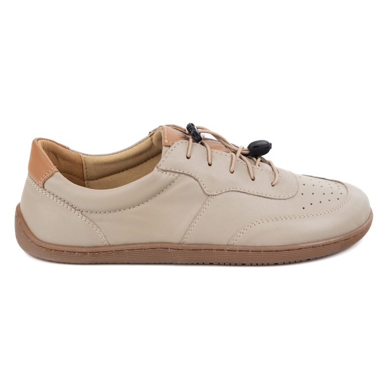 Kampol Zapatos de cuero minimalista descalzo 500/18 Cappuccino beige