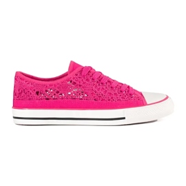 Zapatillas de zapatillas rosas atadas rosado