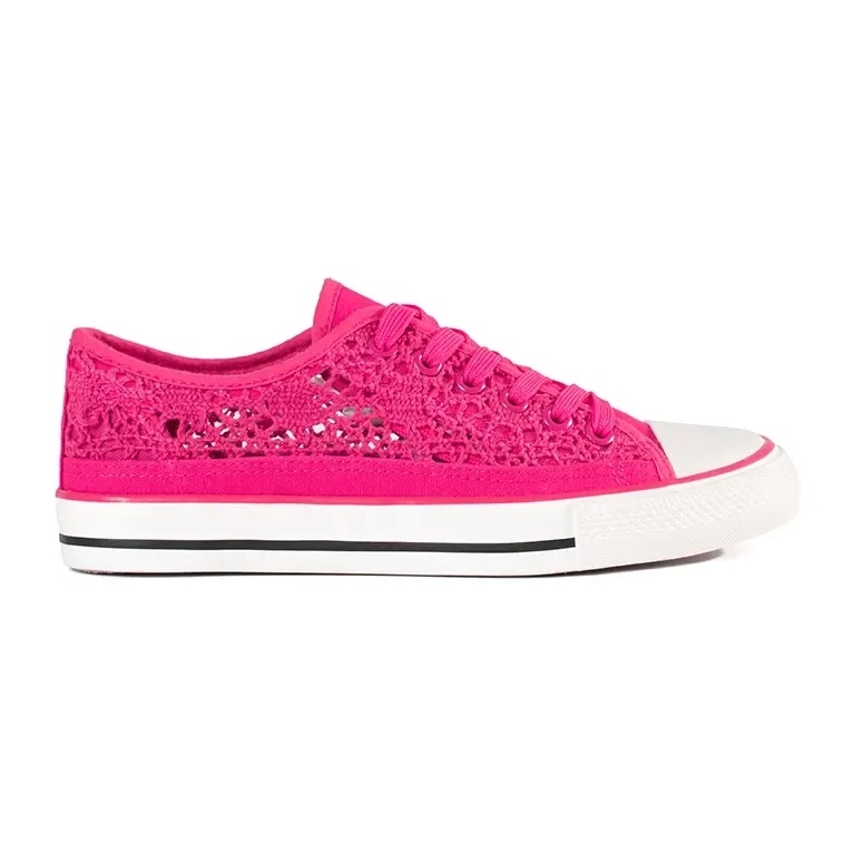 Zapatillas de zapatillas rosas atadas rosado