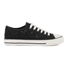 Zapatillas de zapatillas negras atadas negro