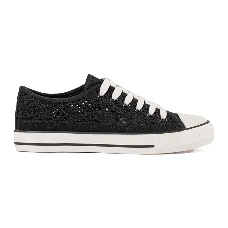Zapatillas de zapatillas negras atadas negro
