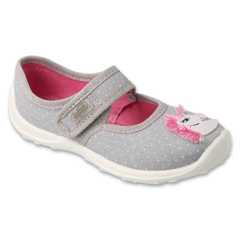 Befado Zapatillas para niños grises 661x073 aplicación de caballos