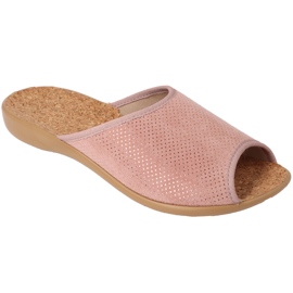 Zapatillas para mujeres Befado PU 254D160 Inserto de corcho rosado