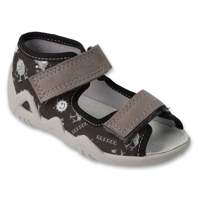 Zapatillas para niños de Befado 350p054 platera de cuero insolla negra negro