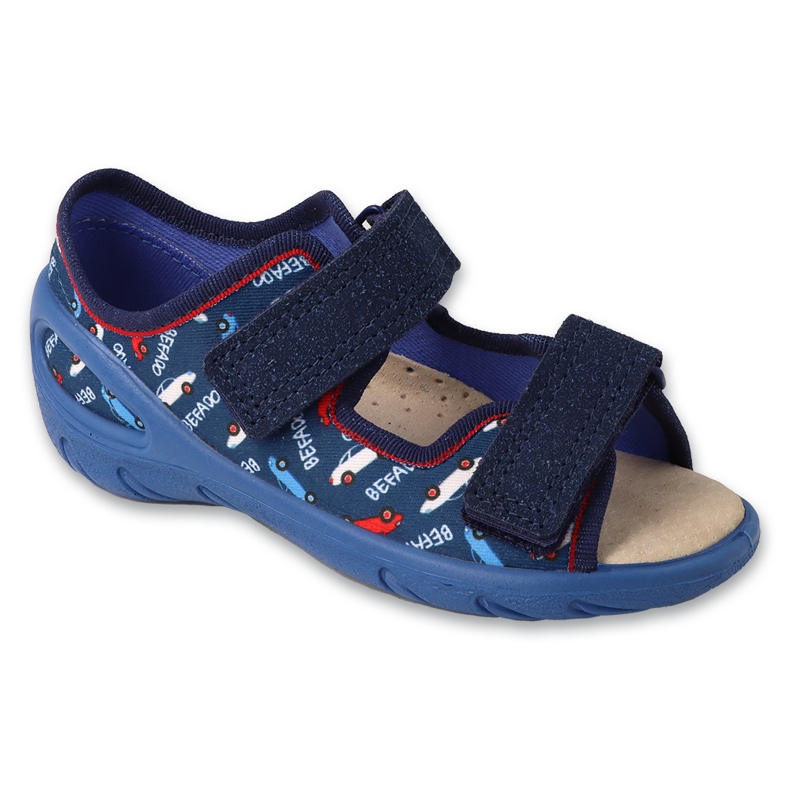 Zapatillas para niños de Befado para velcro pu 063x024 inserto de cuero azul Zapatillas para niños de Befado para velcro pu 063x024 inserto de cuero azul