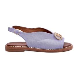 Sandalias para mujeres con Eco Blue Eco Eco de cañón plano azul