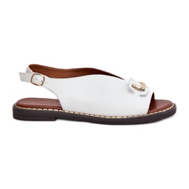 Sandalias de cazón plano con decoración Eco de cuero blanco