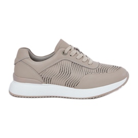 S.Barski Zapatillas de cuero zapatillas de zapatillas S. Barski LR51-551 beige