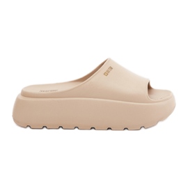Zapatillas de espuma para mujeres en la plataforma Big Star RR274A569 Beige