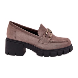 Vinceza Zapatos de mujeres de ante Eco con decoración Vincez 39921 Beige oscuro