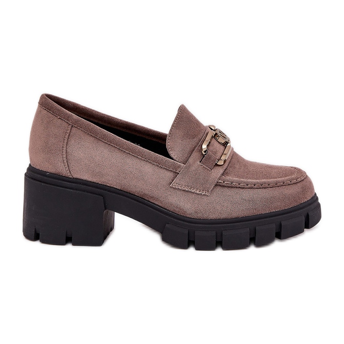 Vinceza Zapatos de mujeres de ante Eco con decoración Vincez 39921 Beige oscuro