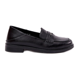 Mocasillas de mujer elegantes hechas de cuero natural de Vinceza 18100 Negro