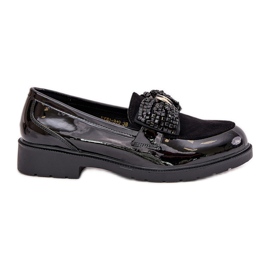 Mocasines de mujer pintados con un arco S.Barski Hy51-319 Negro
