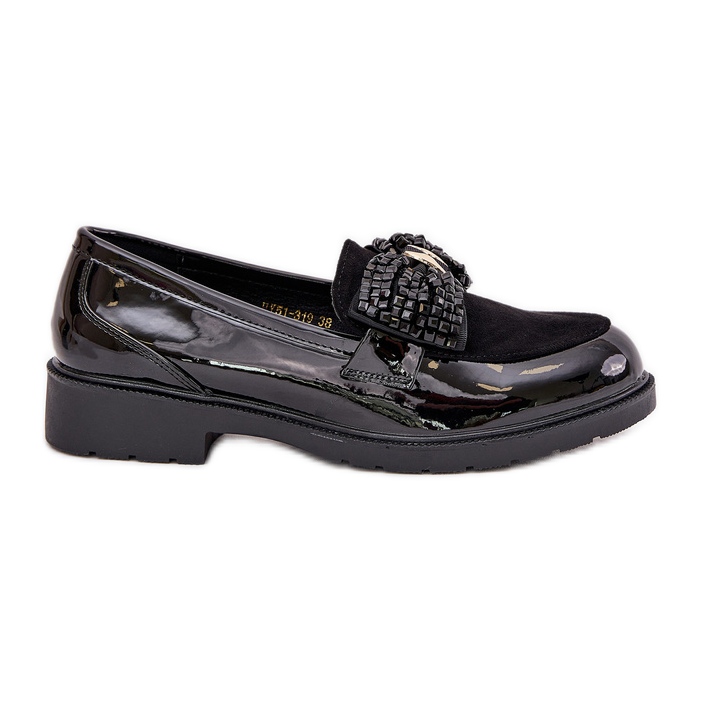 Mocasines de mujer pintados con un arco S.Barski Hy51-319 Negro