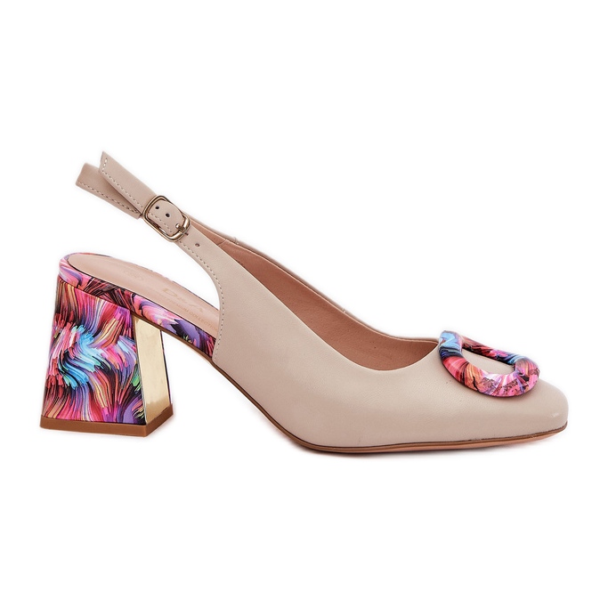 S.Barski Sandalias de cuero para mujeres en el beige CR51-002