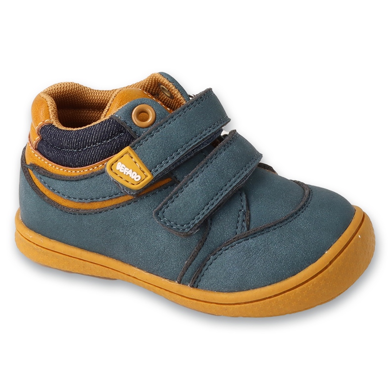 Zapatos infantiles befado con velcro 169P033, inserción de piel, azul