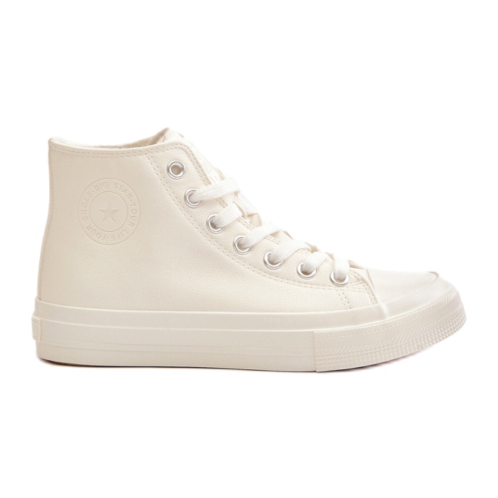 Zapatillas de deporte aisladas para mujeres con big star de cuero ecológico OO274932 blanco Zapatillas de deporte aisladas para mujeres con big star de cuero ecológico OO274932 blanco