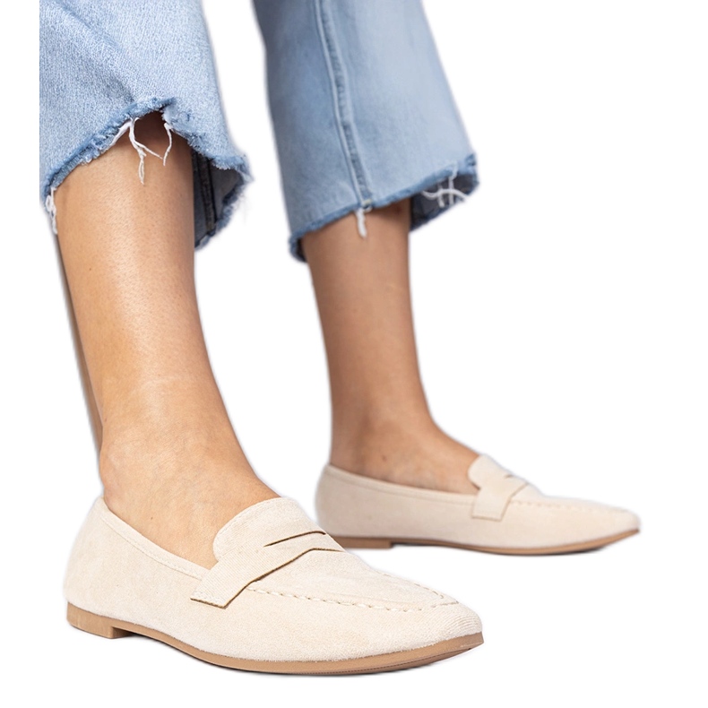 Beige elegantes mocasines de Ekozamsz