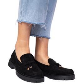Mocasines negros de Ekozamsz con decoración