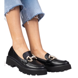 Mocasines elegantes negros con circonitas Mocasines elegantes negros con circonitas