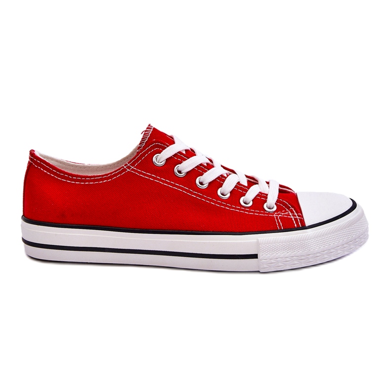 Zapatillas de deporte rojo clásico de mujeres bajas