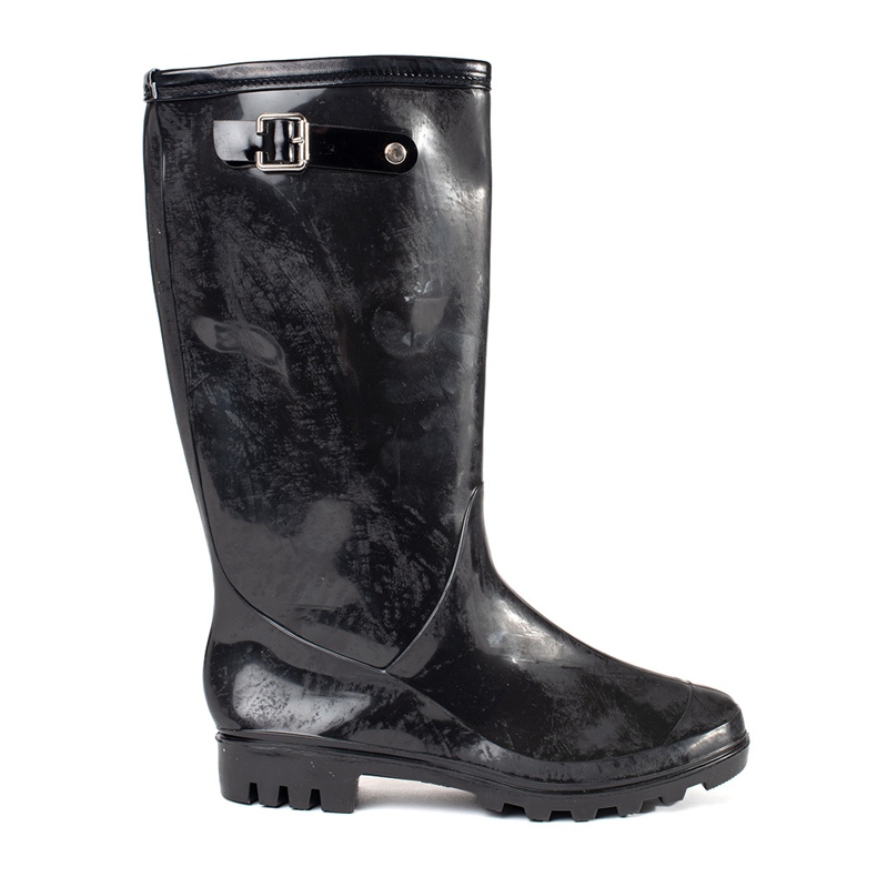 Shelvt Galoshes de mujeres barnizadas negras negro