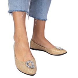 Ballerinas Golden Women's Glitter con circones dorado Ballerinas Golden Women's Glitter con circones dorado