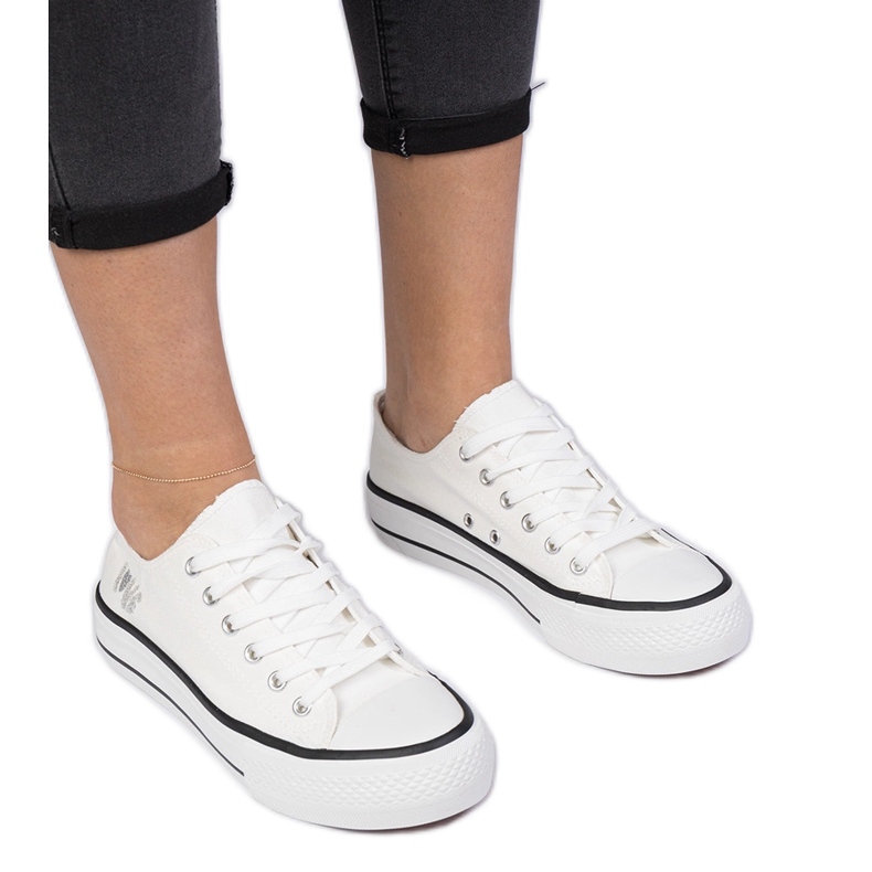 Zapatillas de deporte de mujer blanca clásica blanco