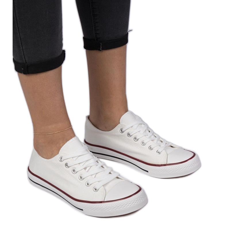 Zapatillas de deporte de mujer blanca clásica blanco Zapatillas de deporte de mujer blanca clásica blanco