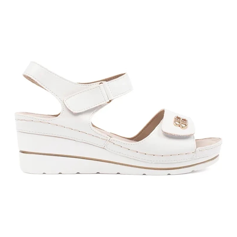 Goodin Sandalias de cuña blanca cómoda blanco
