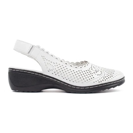 Goodin Sandalias de cuña blanca con un tacón abierto blanco
