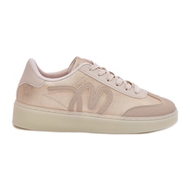 Zapatos deportivos ecológicos ecológicos de oro beige dorado