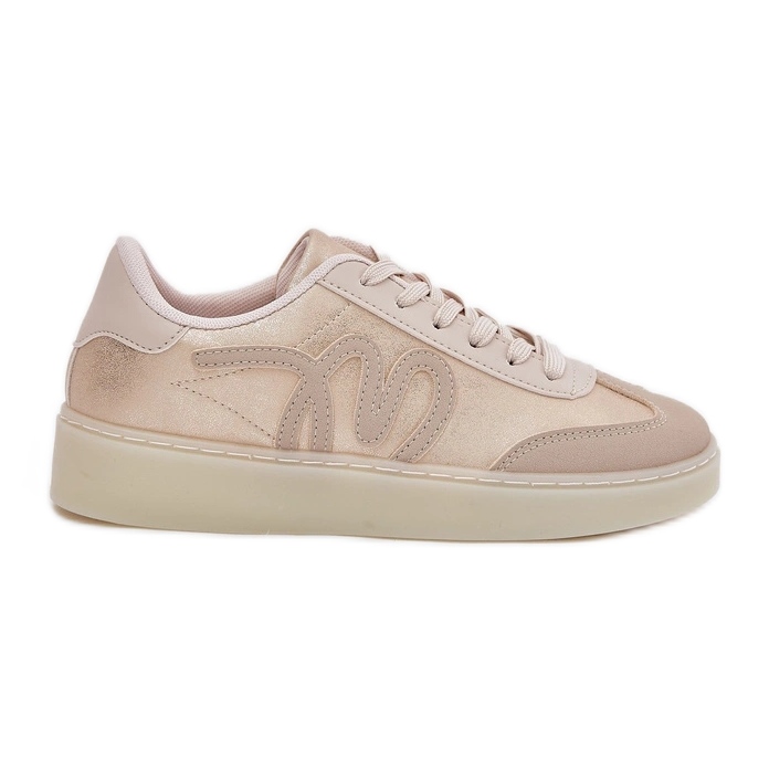 Zapatos deportivos ecológicos ecológicos de oro beige dorado