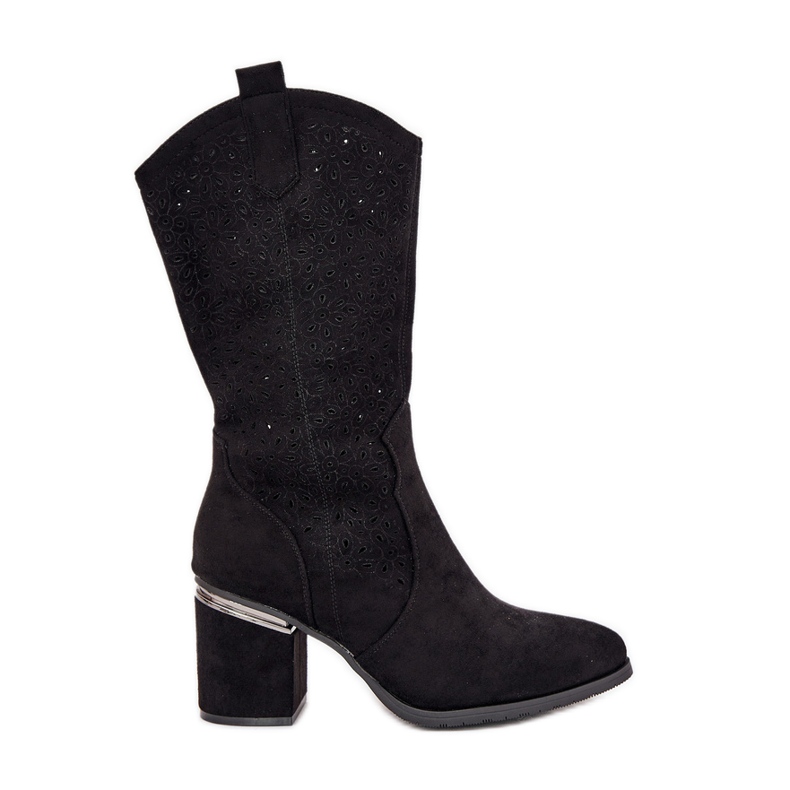 S.Barski Botas de Openwork Medio techo Cowboy S. Barski Hy51-238 Negro