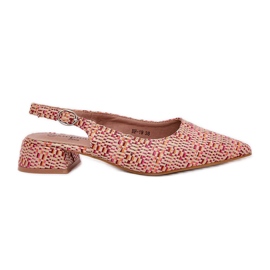 Sandalias trenzadas para mujeres con una delicada multicolor de alto tacón