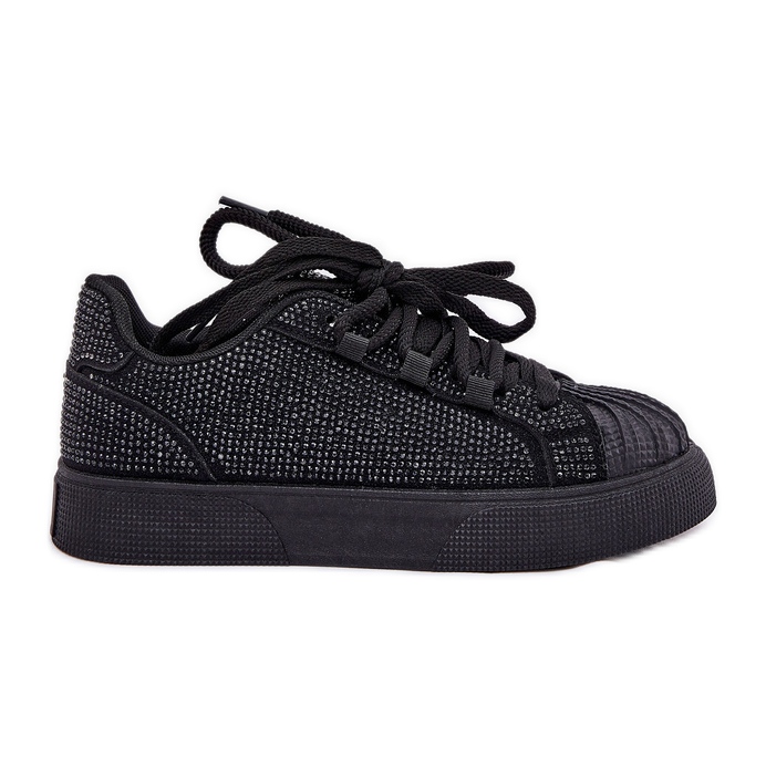 Zapatillas de deporte para mujeres con decoración en la plataforma negra negro