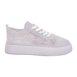Zapatillas trenzadas para mujeres en la plataforma White blanco