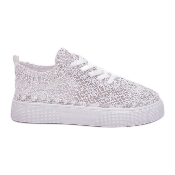 Zapatillas trenzadas para mujeres en la plataforma White blanco