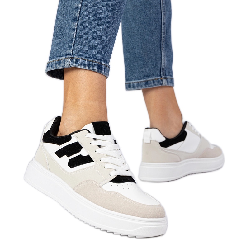 Zapatillas de deporte blancas y blancas para mujeres zapatillas blanco
