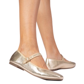 Ballerinas de oro doradas con circones dorado