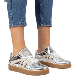 Zapatillas de zapatilla de zapatillas de zapatillas lacadas plata