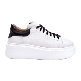 Lemar Zapatos deportivos de cuero para mujeres en la plataforma blanca blanco Lemar Zapatos deportivos de cuero para mujeres en la plataforma blanca blanco