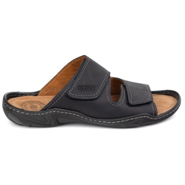 Olivier Flip de cuero para hombres clásicos 0048 Nubuk negro
